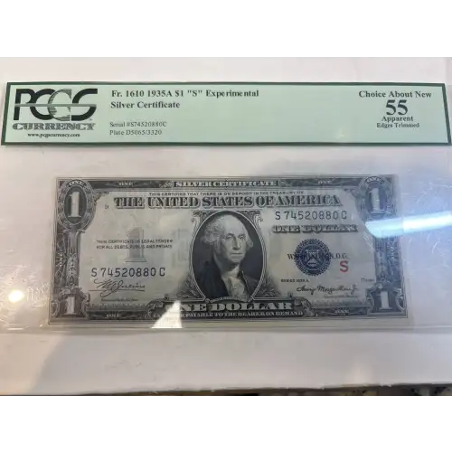 $1 1935-A blue seal. Small Silver Certificates 1610