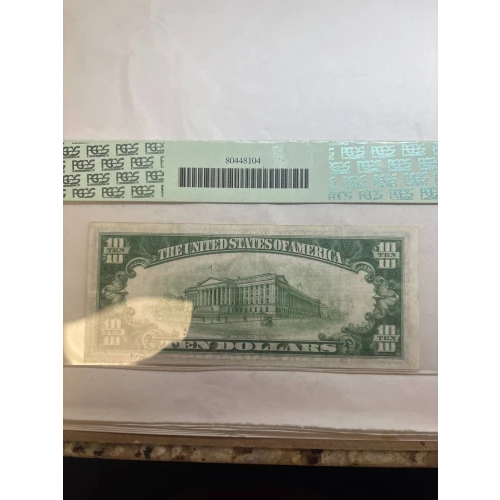 $10 1934 Exists with both light and dark Green seals Small Size $10 Federal Reserve Notes 2004-G