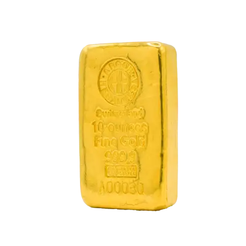 10 oz Gold Argor-Heraeus cast bar (2)