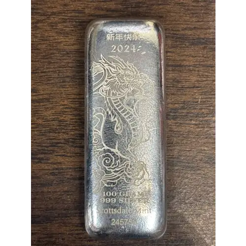 100 Gram Scottsdale Silver Dragon