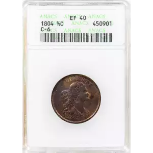 1804 Half Cent Draped Bust Copper-SPIKED CHIN