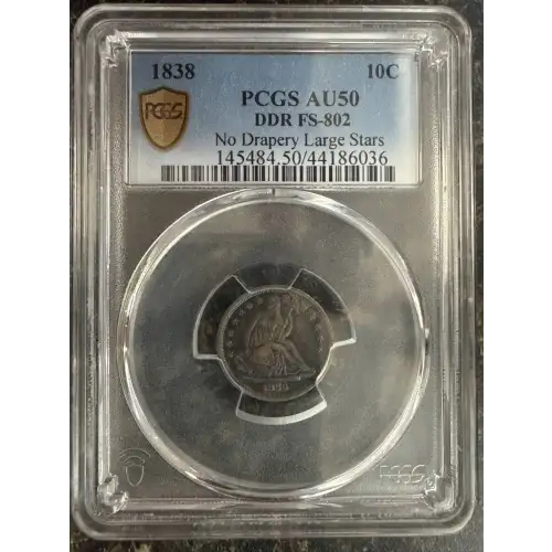 1838 10C DDR FS-802 No Drapery Large Stars