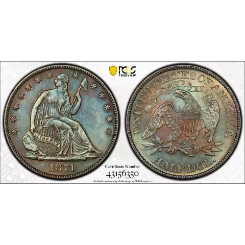 1871 50C WB-2, Crumbling Reverse Die (2)