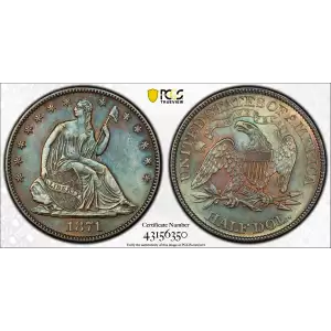 1871 50C WB-2, Crumbling Reverse Die (2)