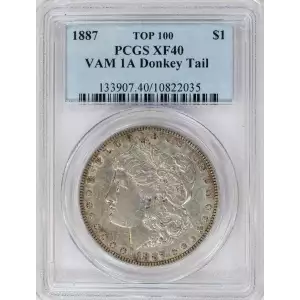 1887 $1 VAM 1A Donkey Tail
