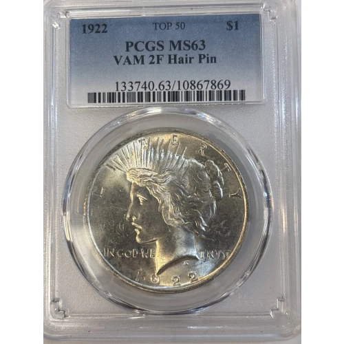 1922 $1 VAM 2F, Hair Pin TOP 50