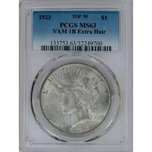 1923 $1 VAM 1B Extra Hair