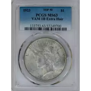 1923 $1 VAM 1B Extra Hair