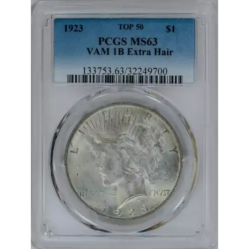 1923 $1 VAM 1B Extra Hair