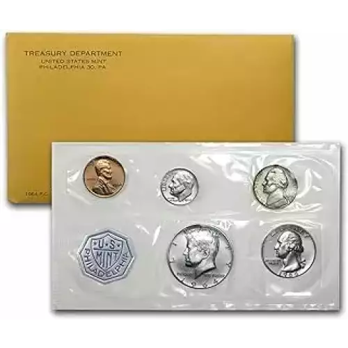 1964 Proof Set Unopened - 5 Coins ($0.91 FV) - Set 