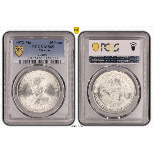 1972-Mo 25 Peso Juarez KM-480  Ag (2)