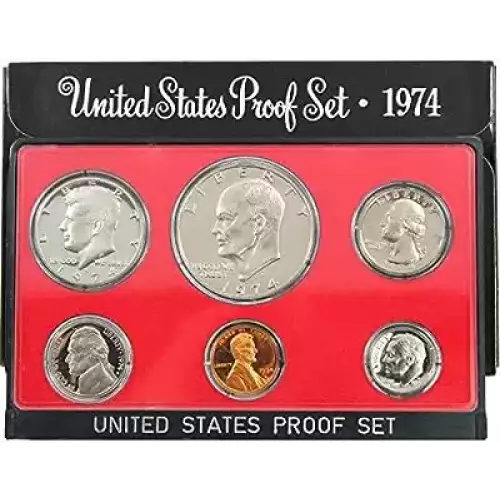 1974 Proof Set 6 coins ($1.91 FV)