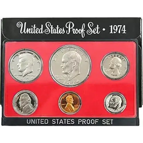 1974 Proof Set 6 coins ($1.91 FV)