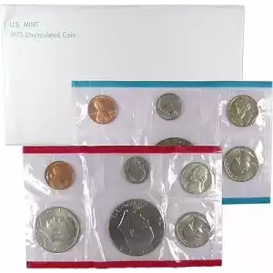 1975 Mint Set - 12 Piece P-D With 1976 Quarter, Half, Dollar ($3.82 FV) - Set