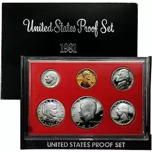 1981- Clad Proof Set 6 coins ($1.91 FV)