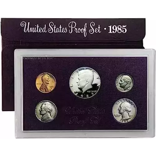 1985 Proof Set - 5 Coins ($0.91 FV) - Set