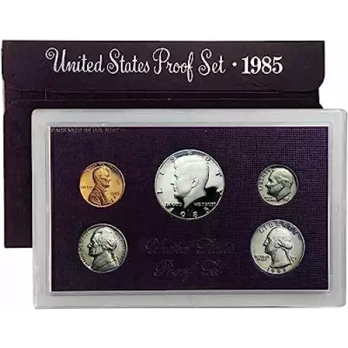 1985 Proof Set - 5 Coins ($0.91 FV) - Set