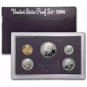 1986 Proof Set -  5 Coins ($0.91 FV) - Set