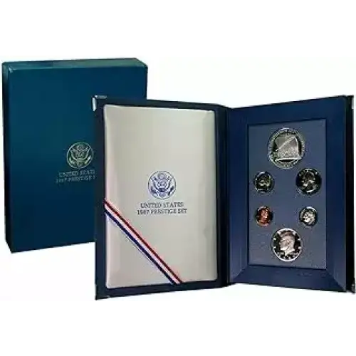 1987 Prestige Proof Set - Six Coin Set - Box & COA