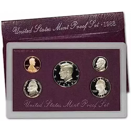 1988 Proof Set - 5 Coins ($0.91 FV) - Set