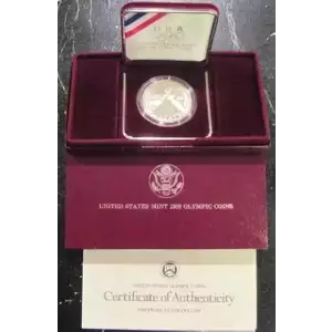 1988-S Seoul Olympiad - Proof Silver Dollar - Box & COA