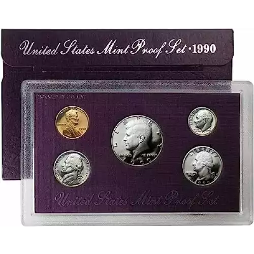 1990 Proof Set - 5 Coins ($0.91 FV) 