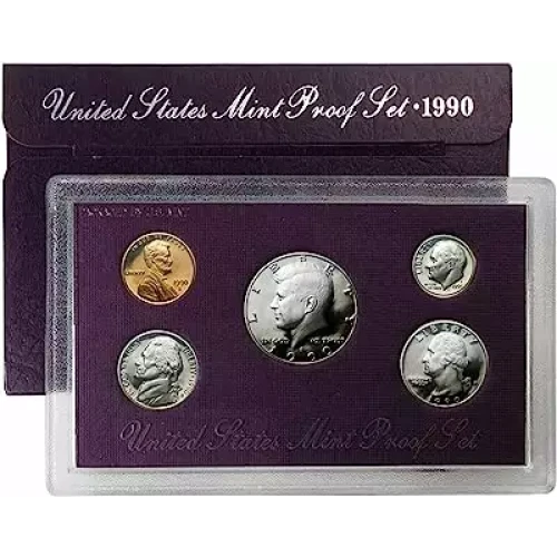 1990 Proof Set - 5 Coins ($0.91 FV)