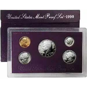 1990 Proof Set - 5 Coins ($0.91 FV)