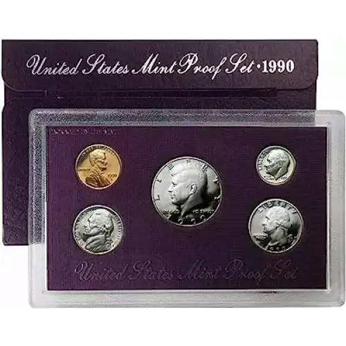 1990 Proof Set - 5 Coins ($0.91 FV)