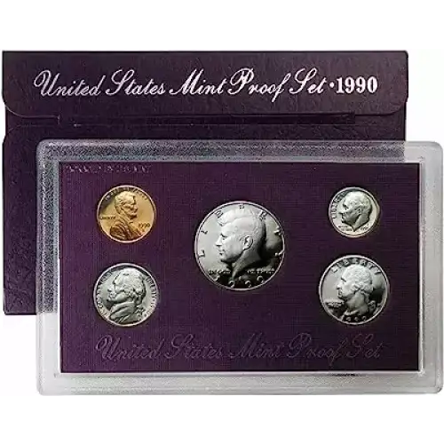 1990 Proof Set - 5 Coins ($0.91 FV)