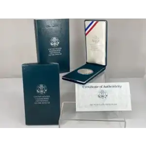 1990-W Eisenhower Centennial Uncirculated Silver Dollar - Box & COA (2)