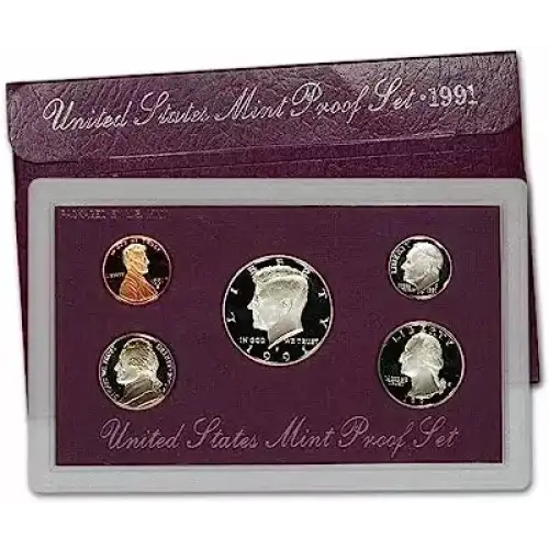 1991 Proof Set - 5 Coins ($0.91 FV) - Set
