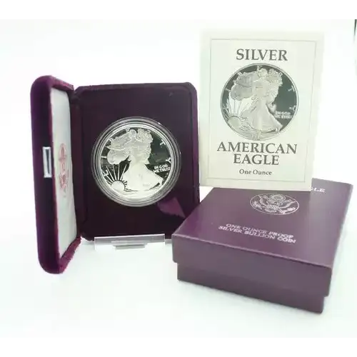 1991 S 1oz Silver Eagle  Proof - with Original Govt Packaging