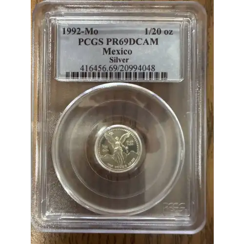 1992-Mo 1/20 oz Libertad Ag, DCAM