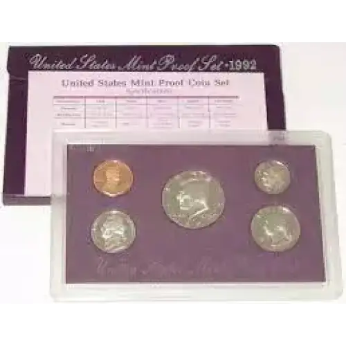 1992 Proof Set - 5 Coins ($0.91 FV) - Set