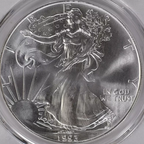 1993 $1 Silver Eagle Mercanti Signature