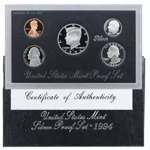1994 S Silver Proof Set 5 Coins ($0.91 FV) 