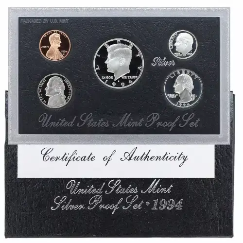 1994 S Silver Proof Set 5 Coins ($0.91 FV)