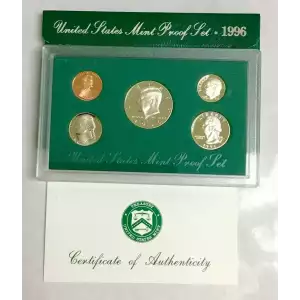 1996 Proof Set - 5 Coins ($0.91 FV) - Set