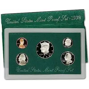 1998 Proof Set  5 Coins ($0.91 FV)
