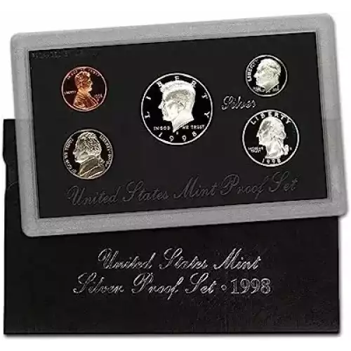 1998 Silver Proof Set - 5 Coins ($0.91 FV) - Set