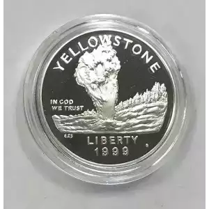 1999-P Yellowstone National Park - Proof Silver Dollar - Box & COA