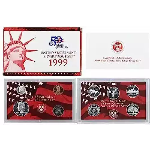 1999 Silver Proof Set - 9-Piece ($1.91 FV) - Set