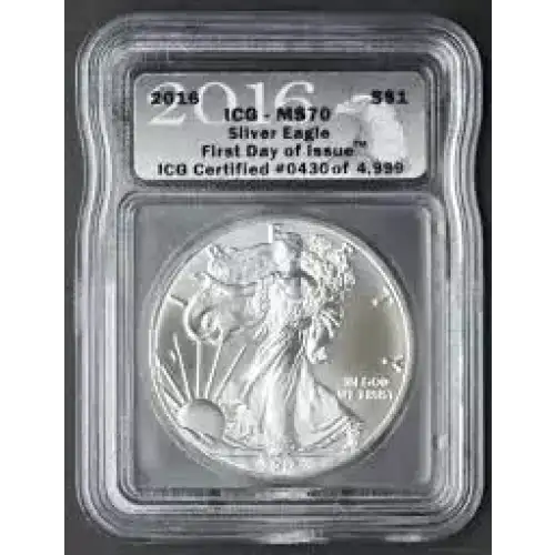 1oz Silver Eagle  - ICG MS 70