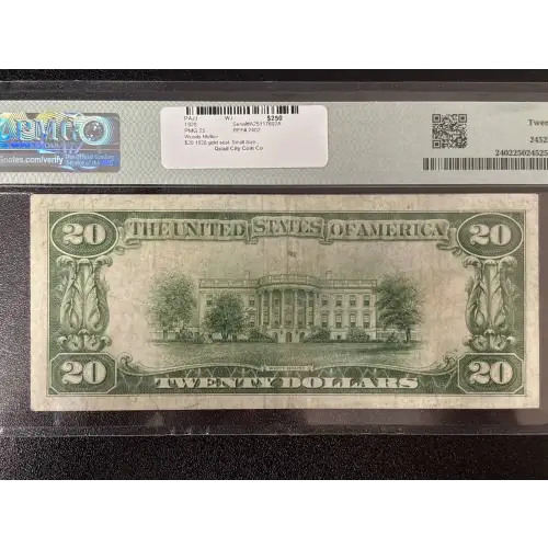 $20 1928 gold seal. Small Size Gold Certificates 2402 (2)