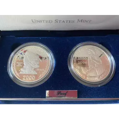 2000 Leif Ericson 2 Coin Proof - Box & COA