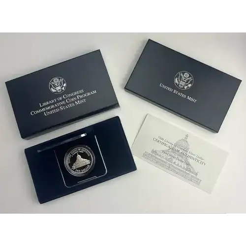 2000 Library of Congress  Proof Dollar - Box & COA (2)