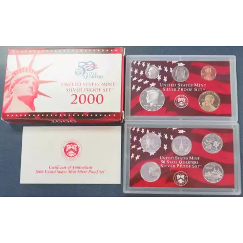 2000 Silver Proof Set - 10 Piece Silver ($2.91 FV) - Set