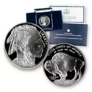 2001 American Buffalo BU Silver Dollar - Box & COA