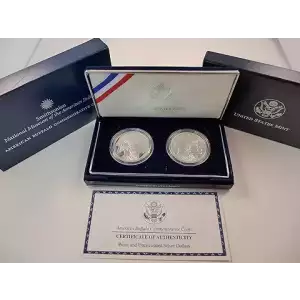 2001 American Buffalo - Two Coin Set - Uncirculated & Proof - One Each - Silver Dollar - Box & COA